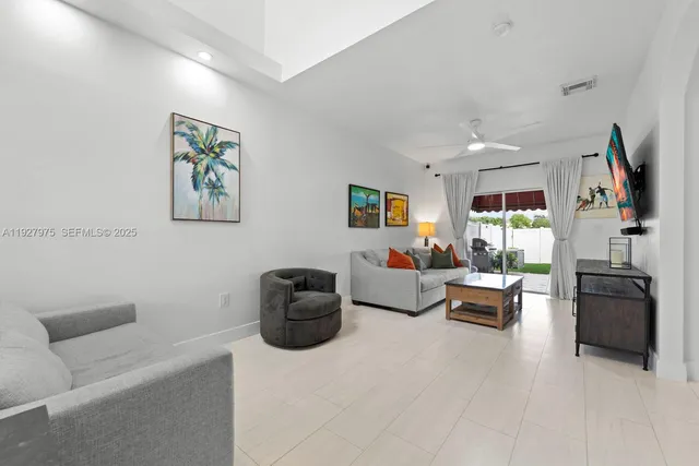 a living room with furniture