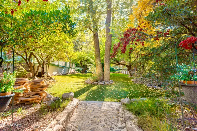 a view of an outdoor space and seating area
