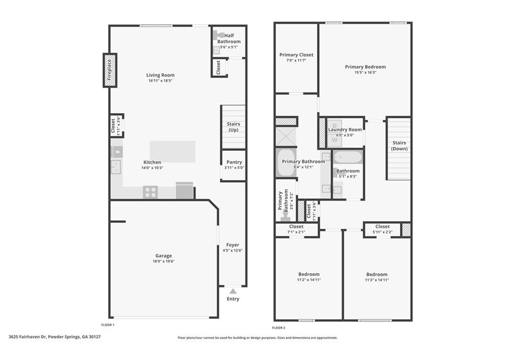 3625 Fairhaven Drive Powder Springs, GA 30127 - Photo 19 of 20 a picture of a floor plan