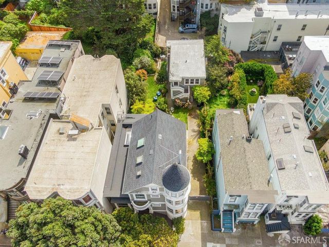 an aerial view of multiple house
