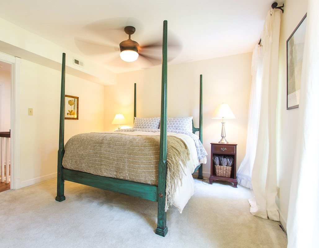 1715 Six Gables Road Durham, NC 27712 - Photo 18 of 25 This is a very spacious bedroom with soft, plush, cozy carpet that will feel really warm and snuggly in the wintertime. Have you noticed that all the bedrooms have have updated ceiling fans and lights? Bedroom 2
