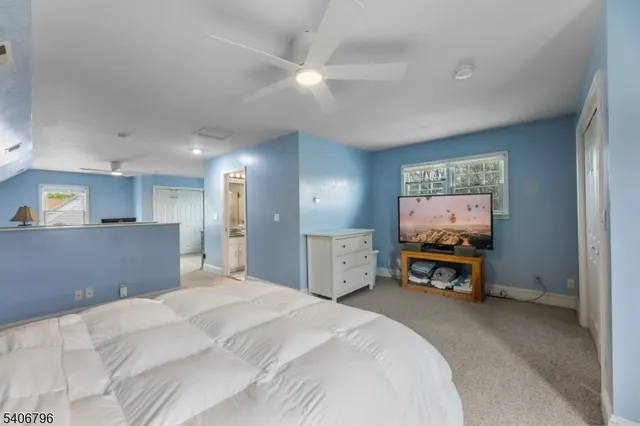 a bed room with a bed and a tv