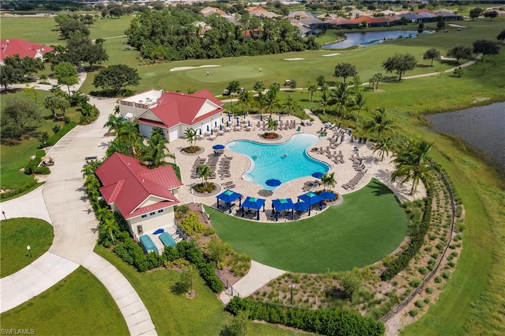 16480 Windsor Way Alva, FL 33920 - Photo 44 of 48 an aerial view of a house with a garden and lake view