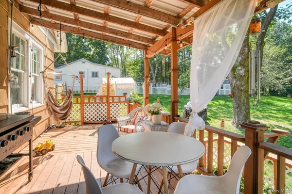 a outdoor space with furniture