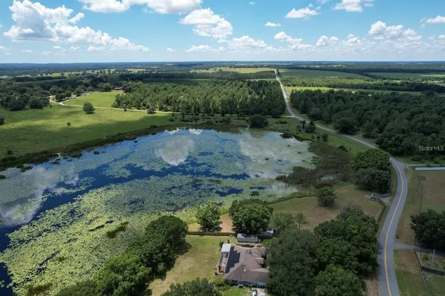 a view of a lake with a mountain