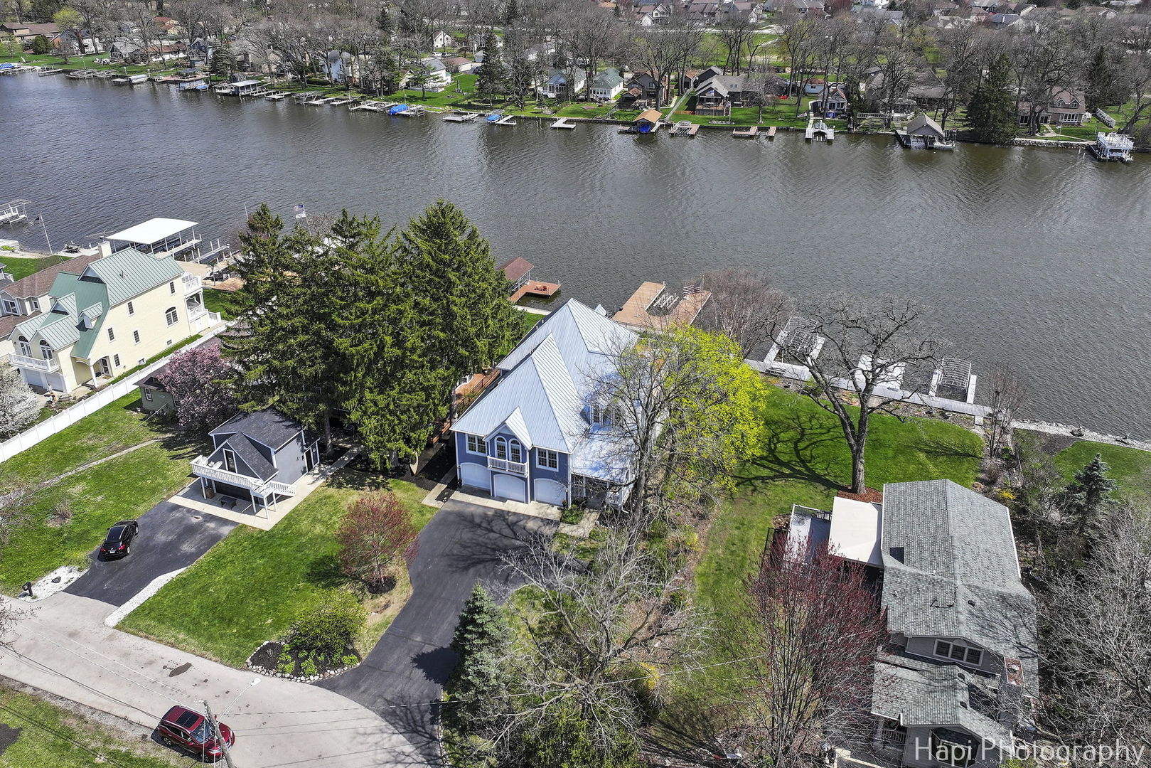 1828 Orchard Beach Road McHenry, IL 60050 - Photo 68 of 80 an aerial view of a house with a lake view
