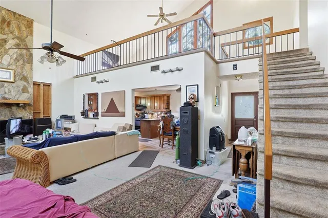 a living room with furniture