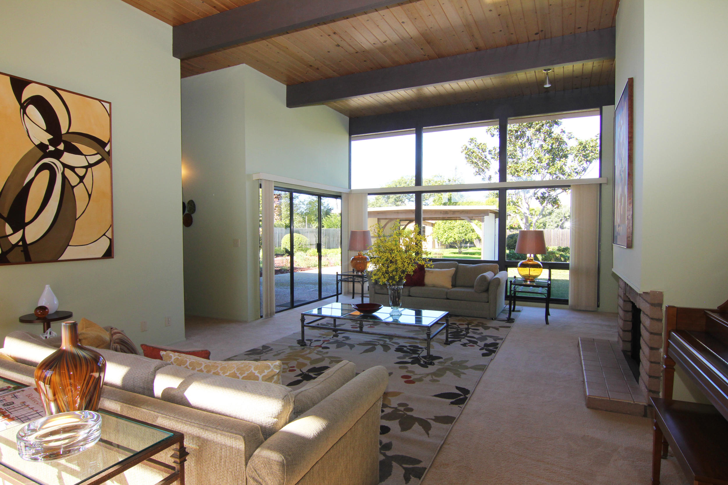 Living Room With 12' High Ceilings