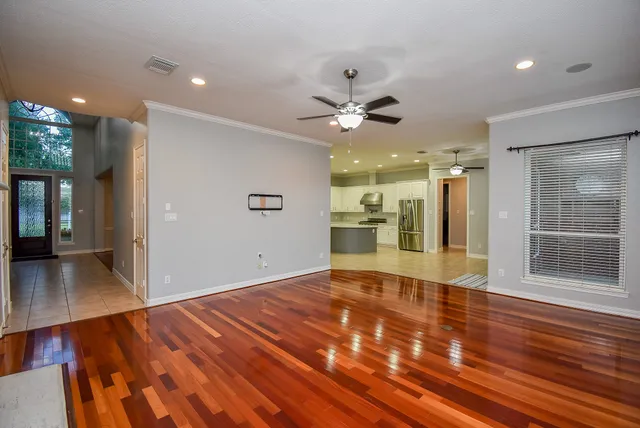 an empty room with a window