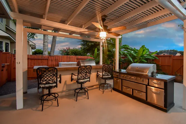 a outdoor living space with furniture
