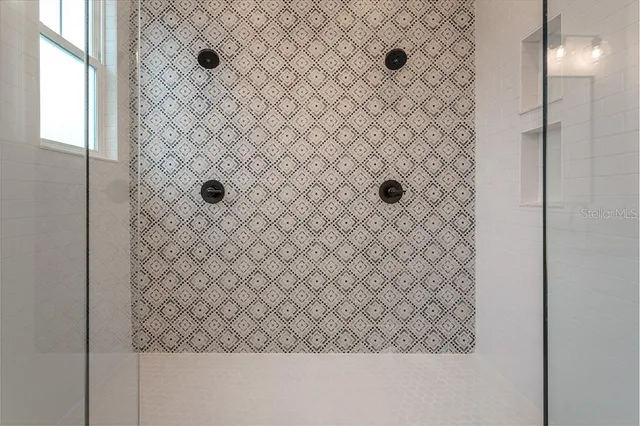 a bathroom with a shower