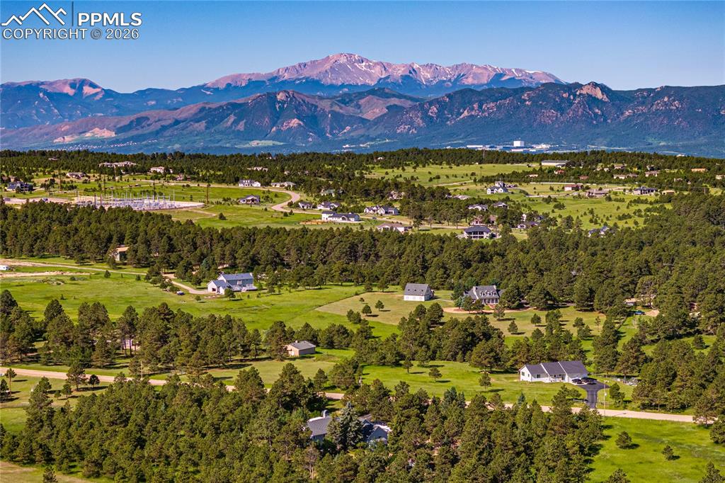 17815 Saddlewood Road Monument, CO 80132 - Photo 2 of 41 Ariel veiw showcasing the home's setting, privacy, an surrounding natural beauty.