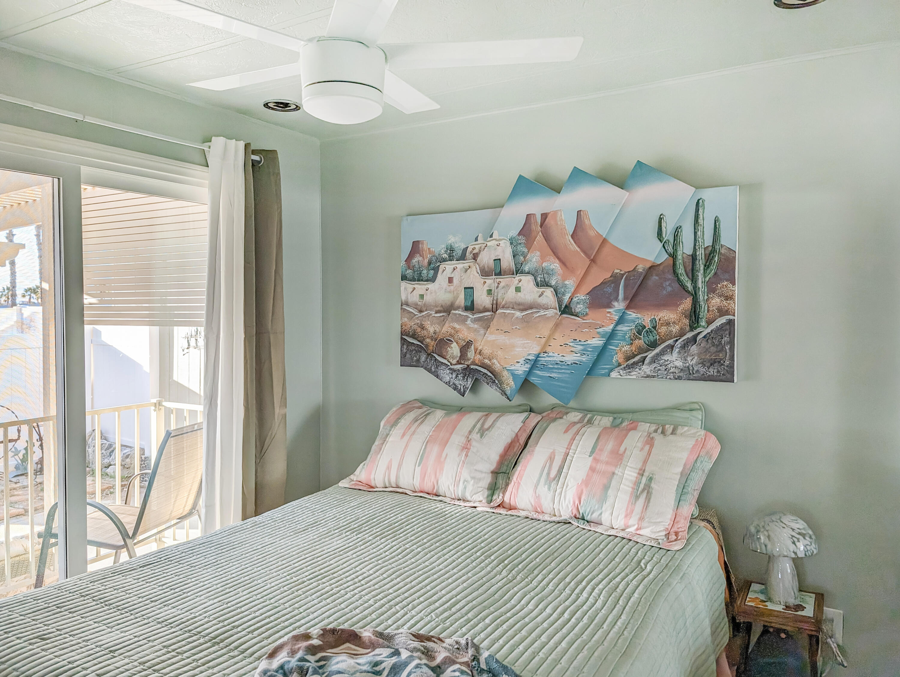 70200 Dillon Road, Unit 111 Desert Hot Springs, CA 92241 - Photo 11 of 25 a bedroom with a bed and a window