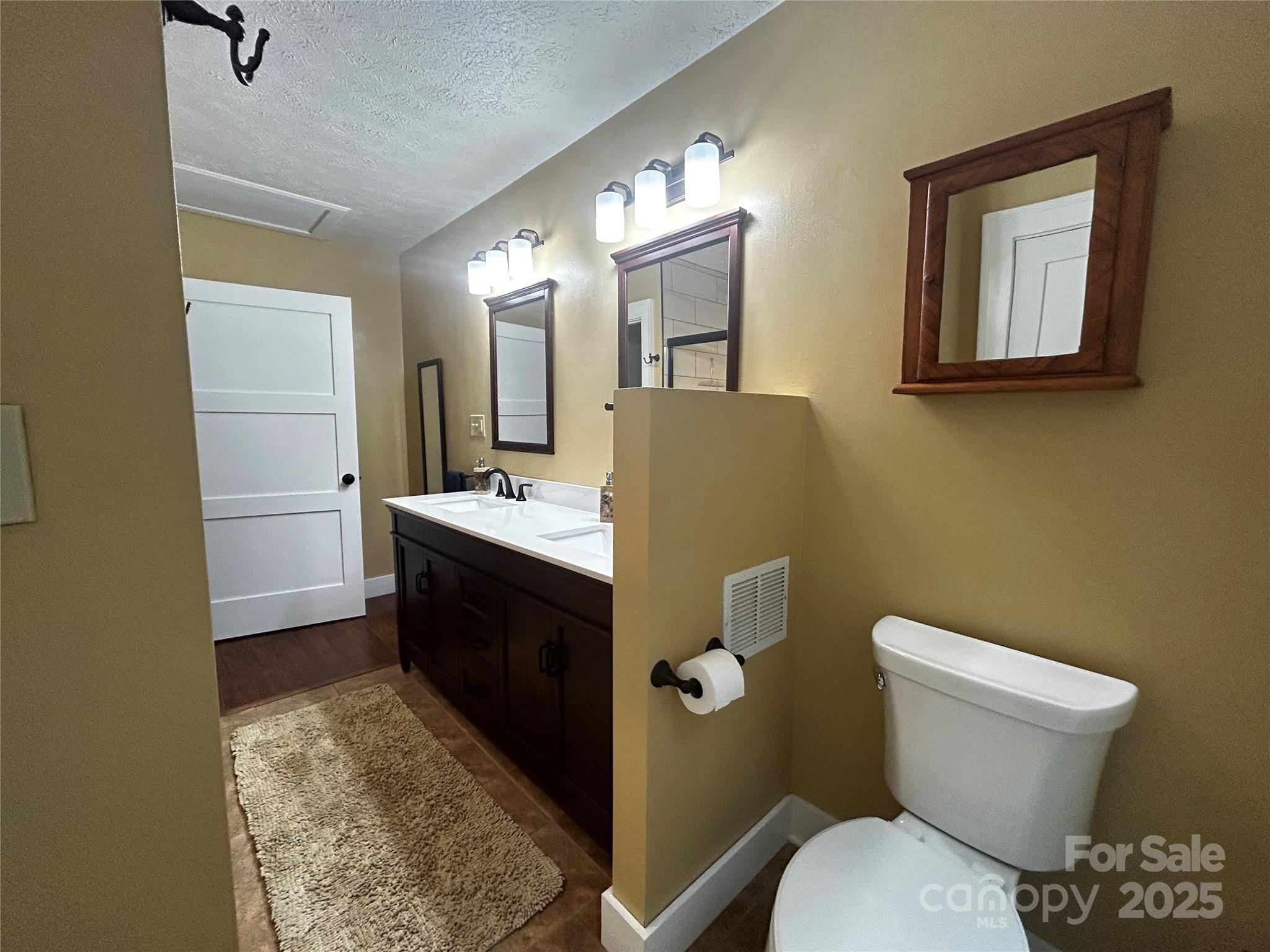 283 Bull Creek Road Asheville, NC 28805 - Photo 17 of 35 a bathroom with a sink toilet and mirror