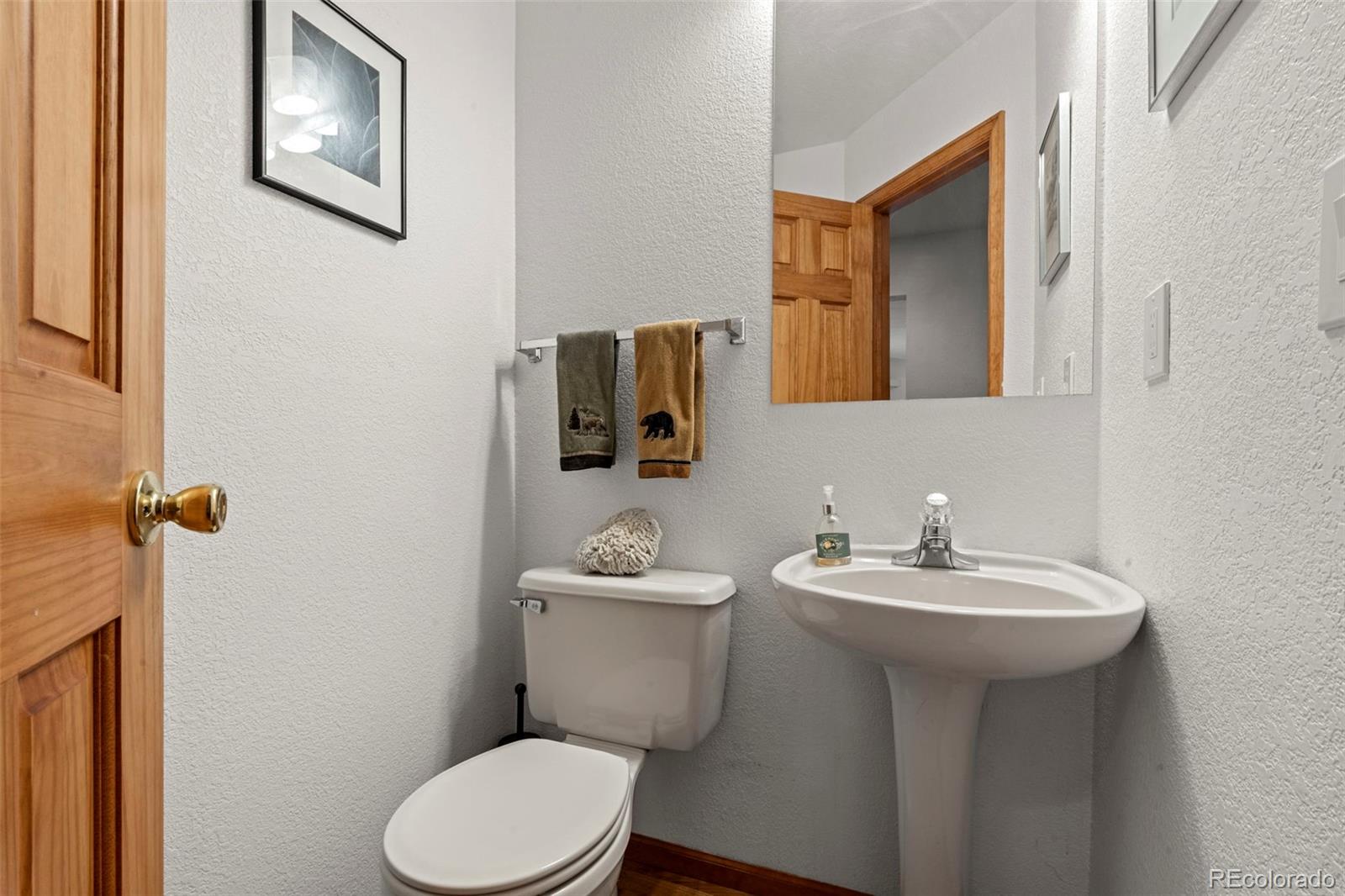 84 Marys Lane Bailey, CO 80421 - Photo 11 of 35 a bathroom with a toilet sink and mirror