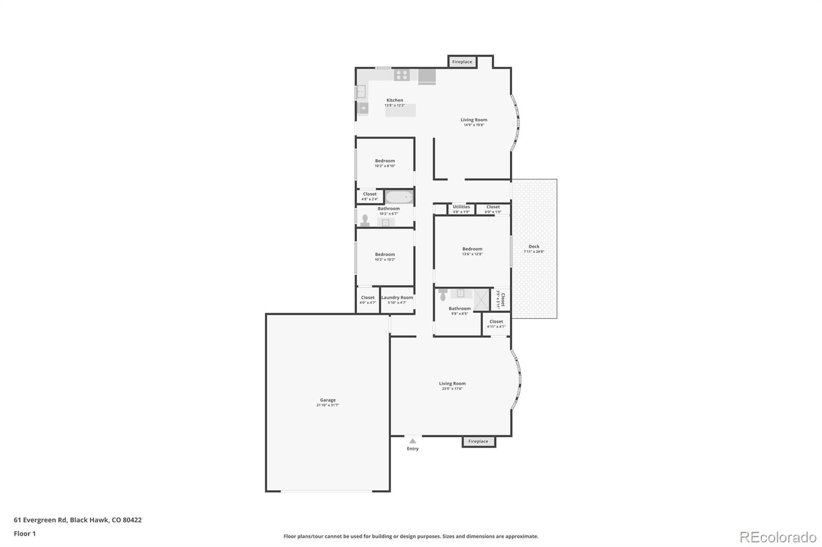 61 Evergreen Road Black Hawk, CO 80422 - Photo 38 of 50 a picture of a floor plan