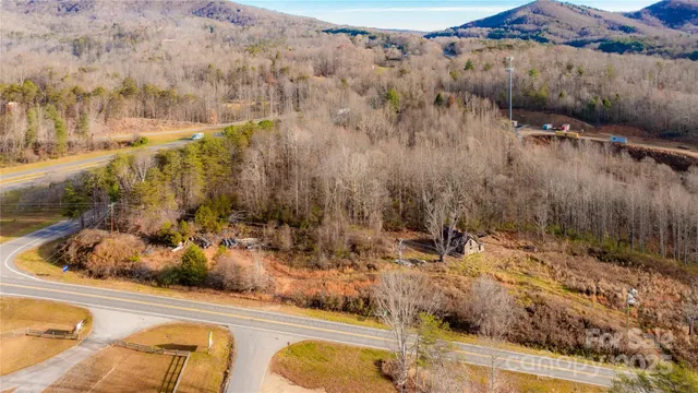 a view of road and trees