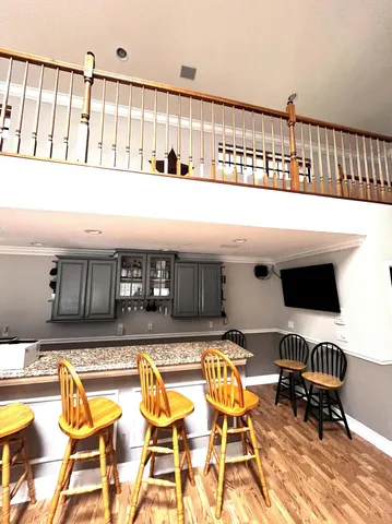 a living room with a large window