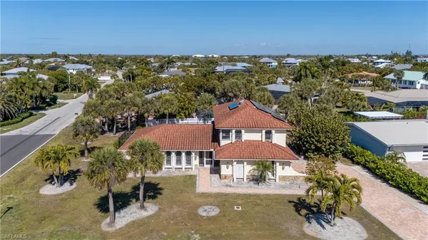 an aerial view of a house