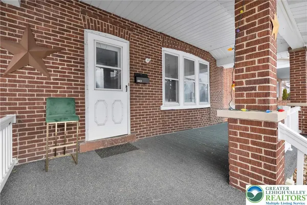 a view of front door of house