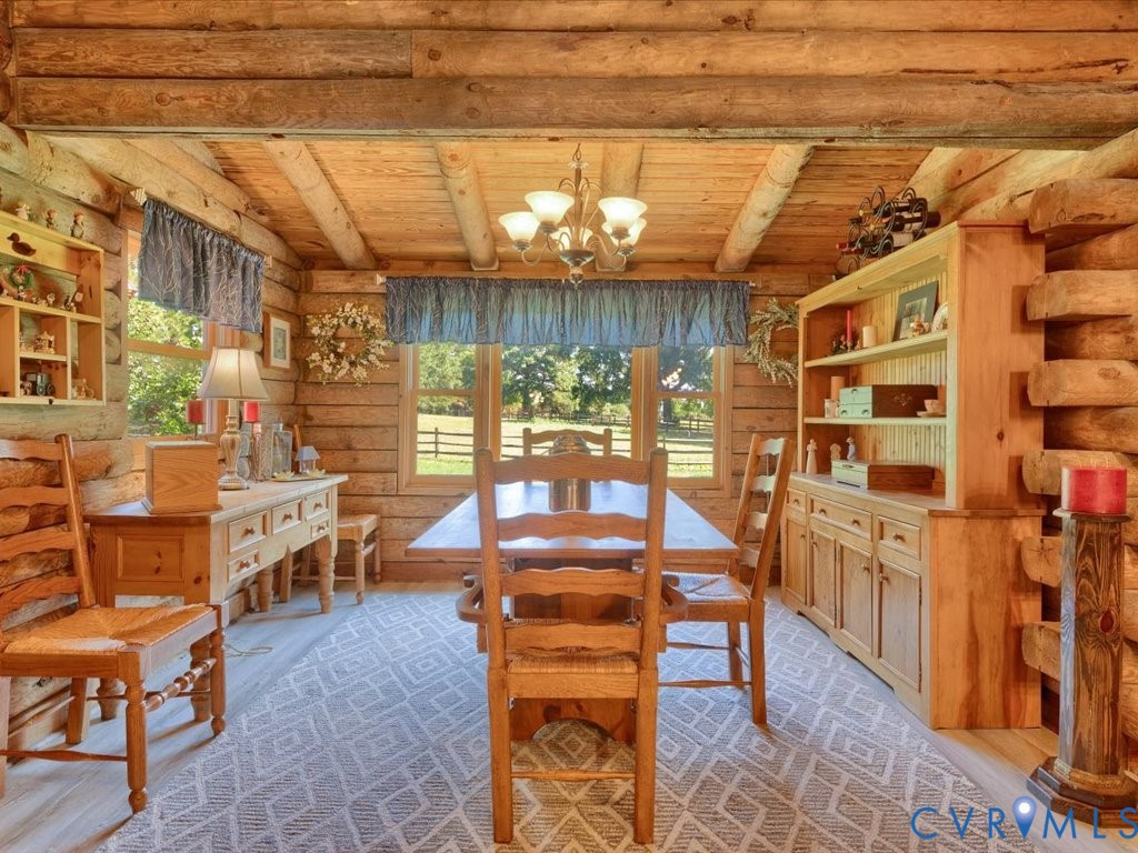 12309 Pinhook Road Rockville, VA 23146 - Photo 26 of 50 Charming dining space surrounded by log walls and