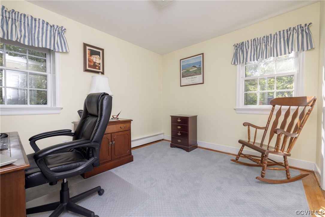 10163 Garfield Road Richmond, VA 23235 - Photo 31 of 44 a view of a workspace with furniture and a window