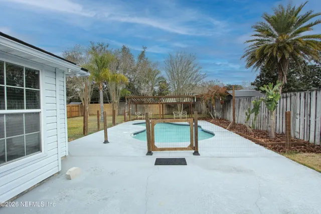 a view of a park with slide