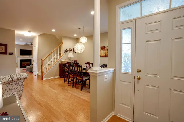 a view of a dining area with furniture