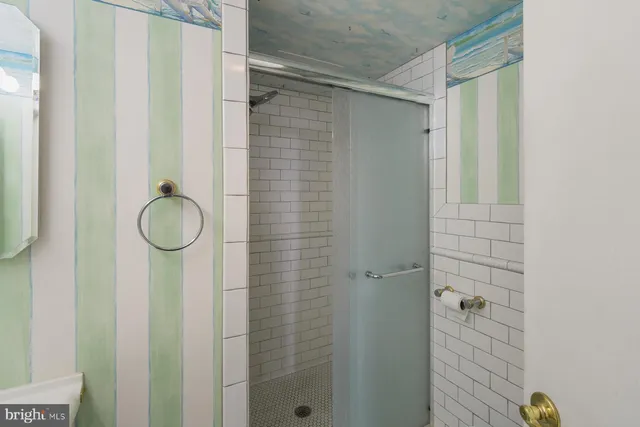a bathroom with a shower