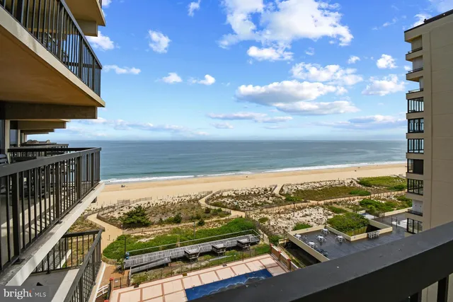 a view of a city from a balcony
