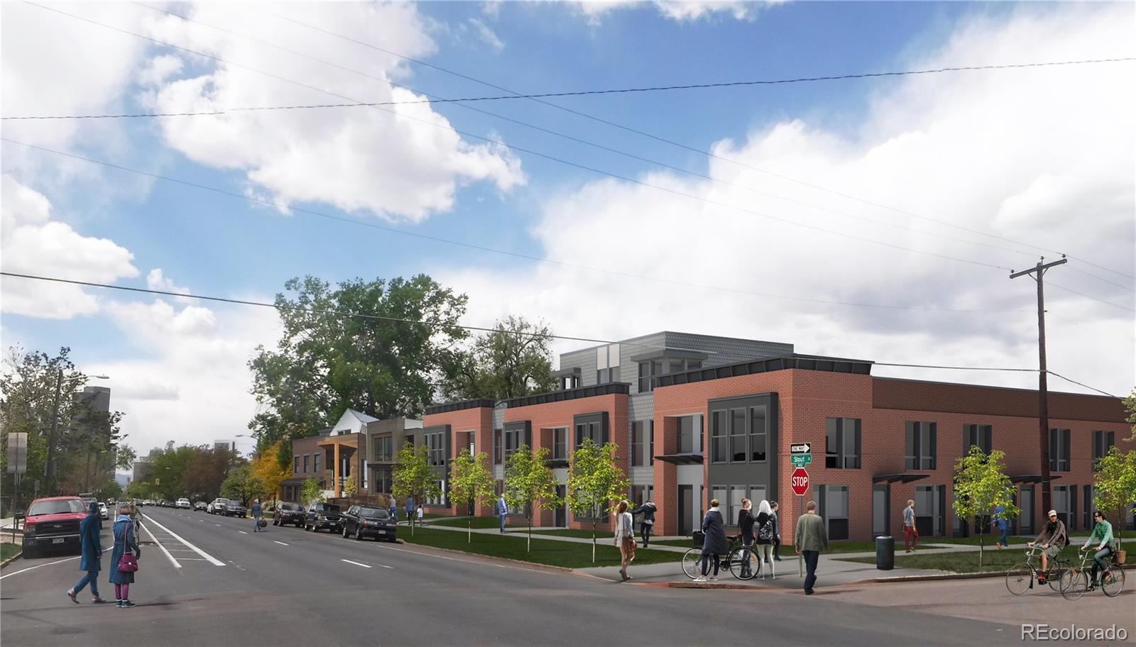 3055 Stout Street Denver, CO 80205 - Photo 4 of 6 a group of cars parked in front of a building