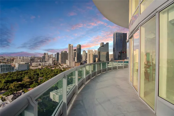 a city view from a balcony