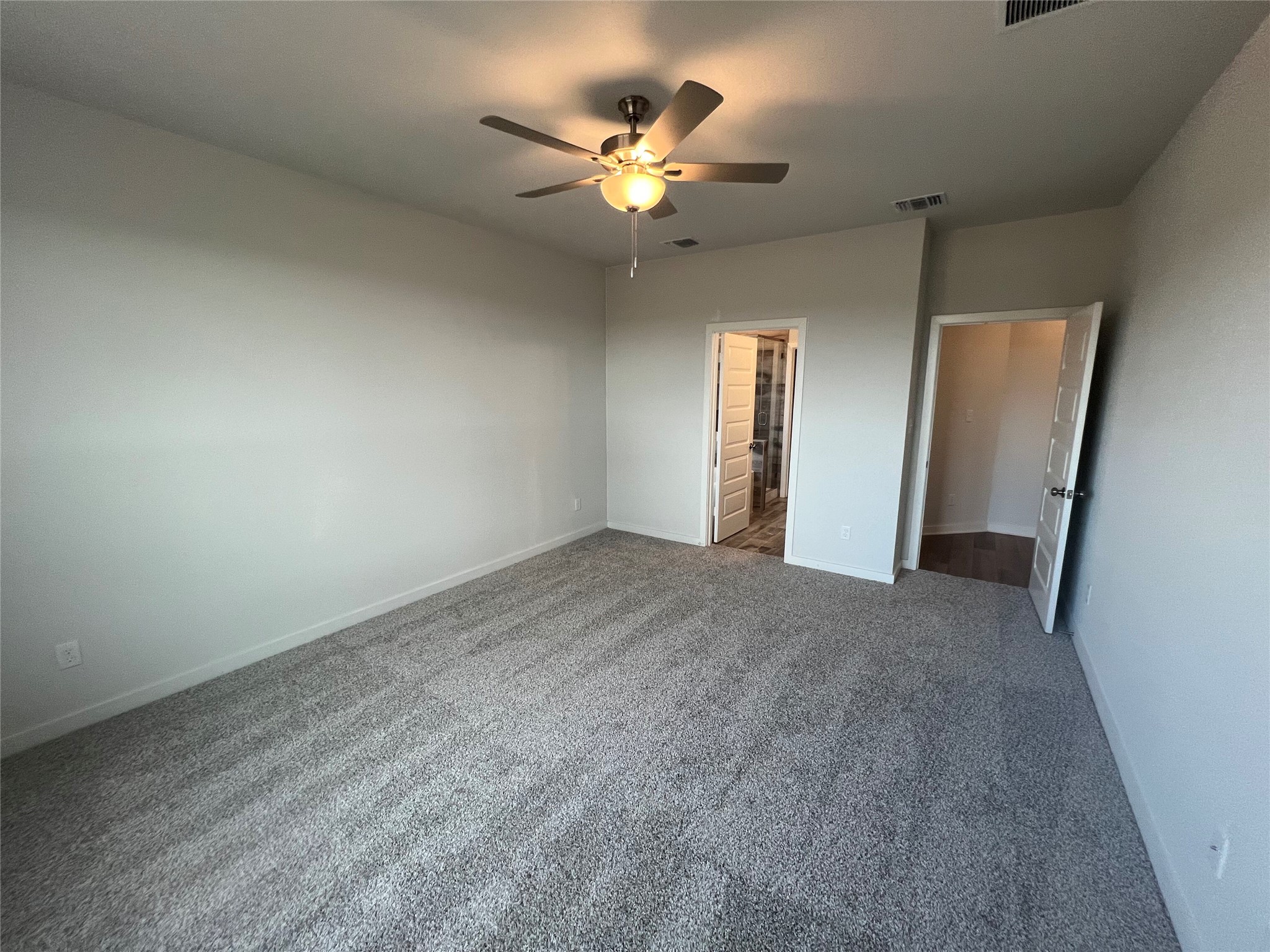 255 Gus Loop Georgetown, TX 78626 - Photo 18 of 24 A spacious bedroom features plush carpeting and an overhead ceiling fan for comfort.