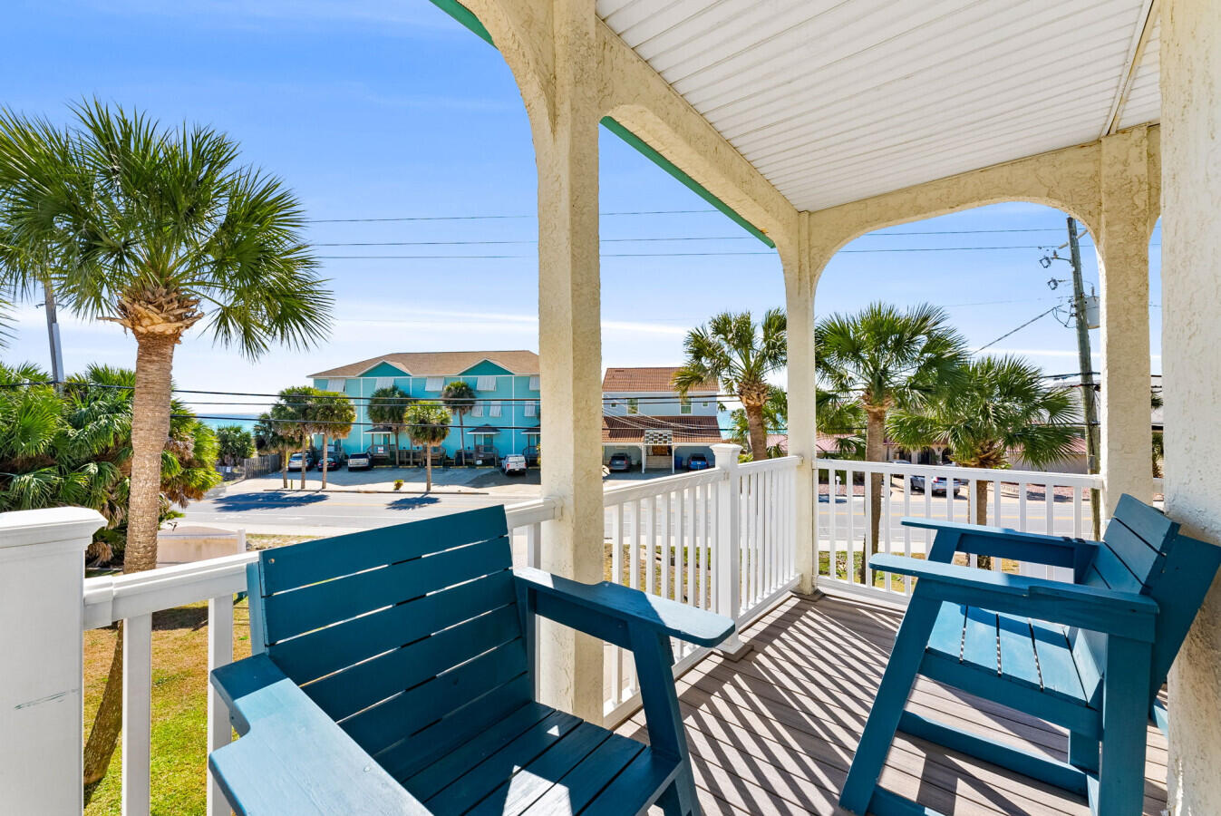 17878 Front Beach Road, Unit A1 Panama City Beach, FL 32413 - Photo 14 of 42 a view of a patio with swimming pool