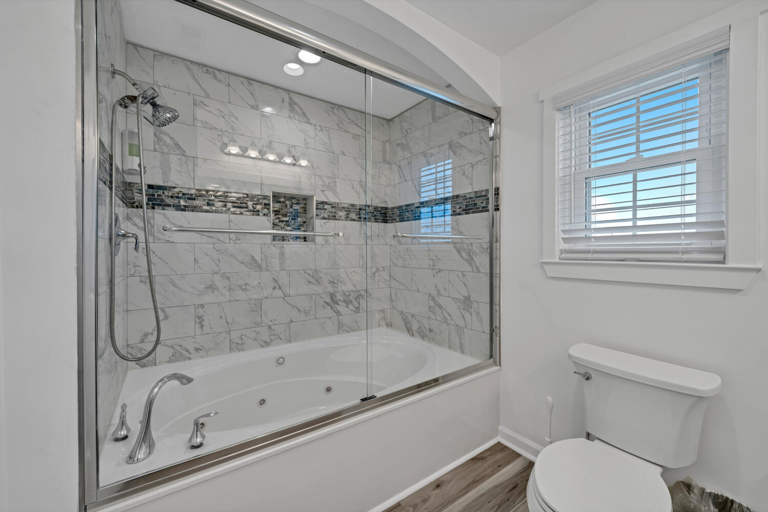 17878 Front Beach Road, Unit A1 Panama City Beach, FL 32413 - Photo 27 of 42 a bathroom with a bathtub and a shower