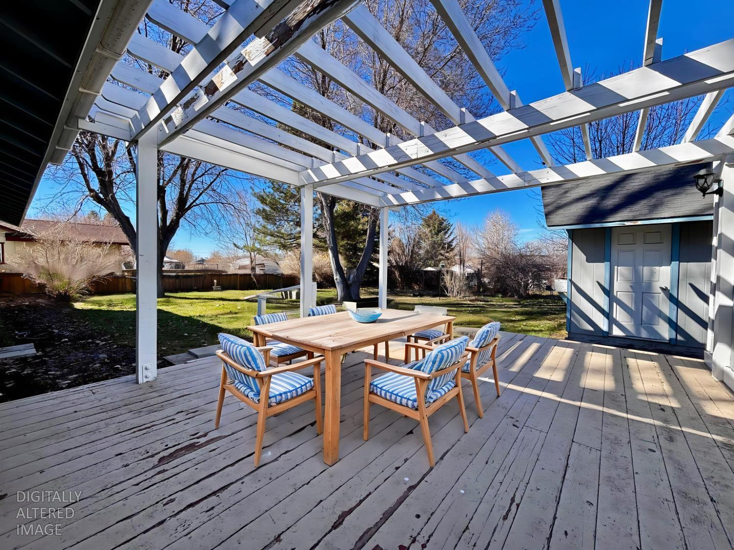 a outdoor view with a sitting space