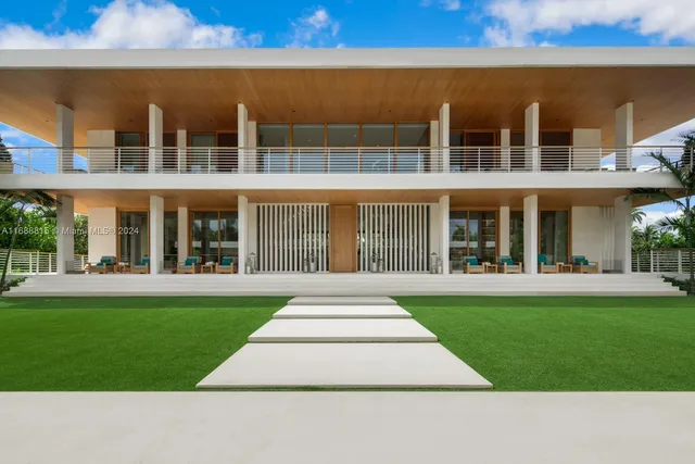 front view of a building with a yard