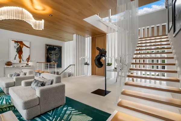 a living room with furniture