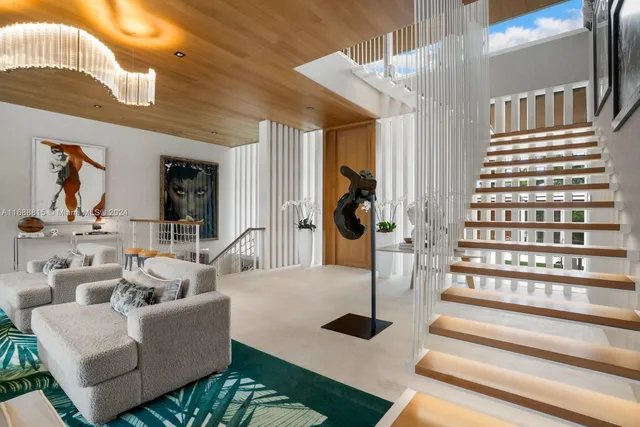 a living room with furniture