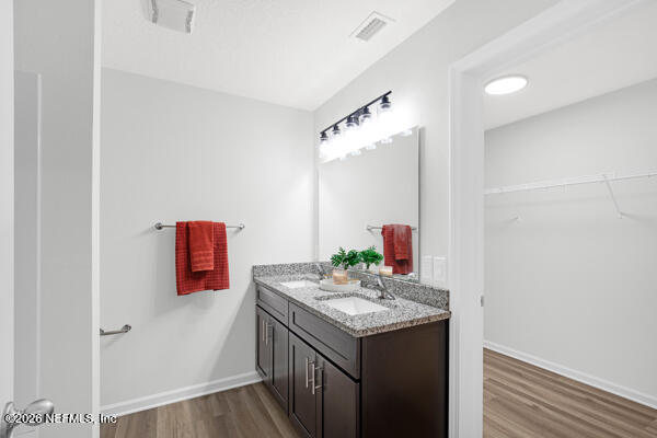 407 Rustic Road Satsuma, FL 32189 - Photo 28 of 55 a bathroom with a granite countertop sink and a mirror