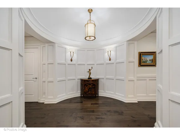 a view of a livingroom with wooden floor