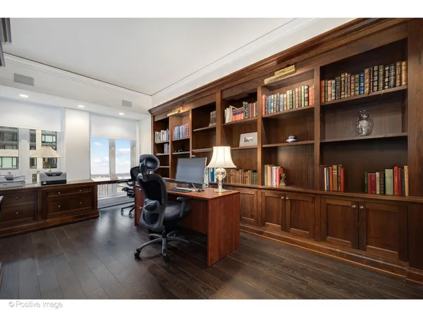 a workspace with furniture
