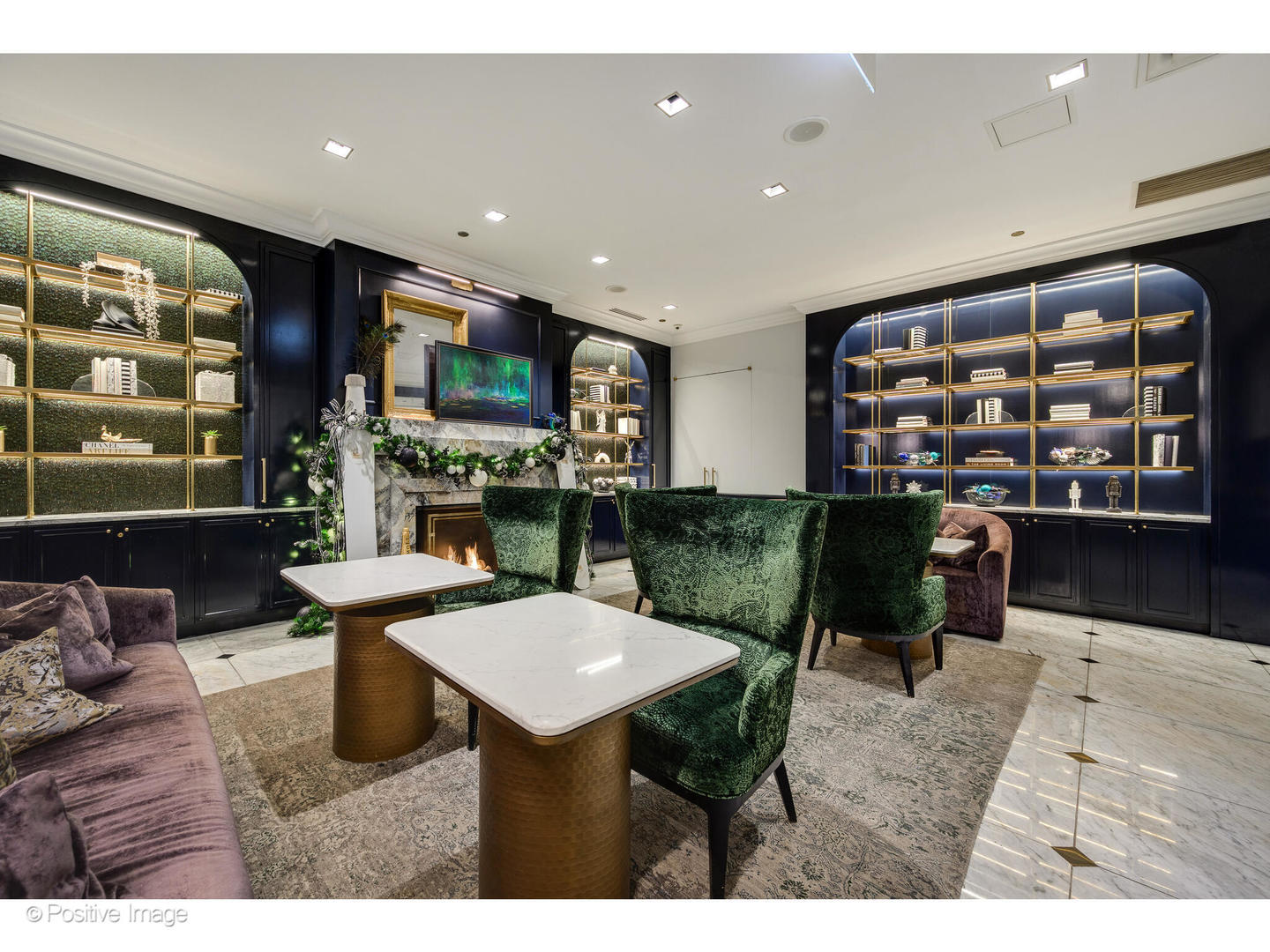 11 East Walton Street, Unit 3201 Chicago, IL 60611 - Photo 39 of 42 a living room with fireplace furniture and a flat screen tv