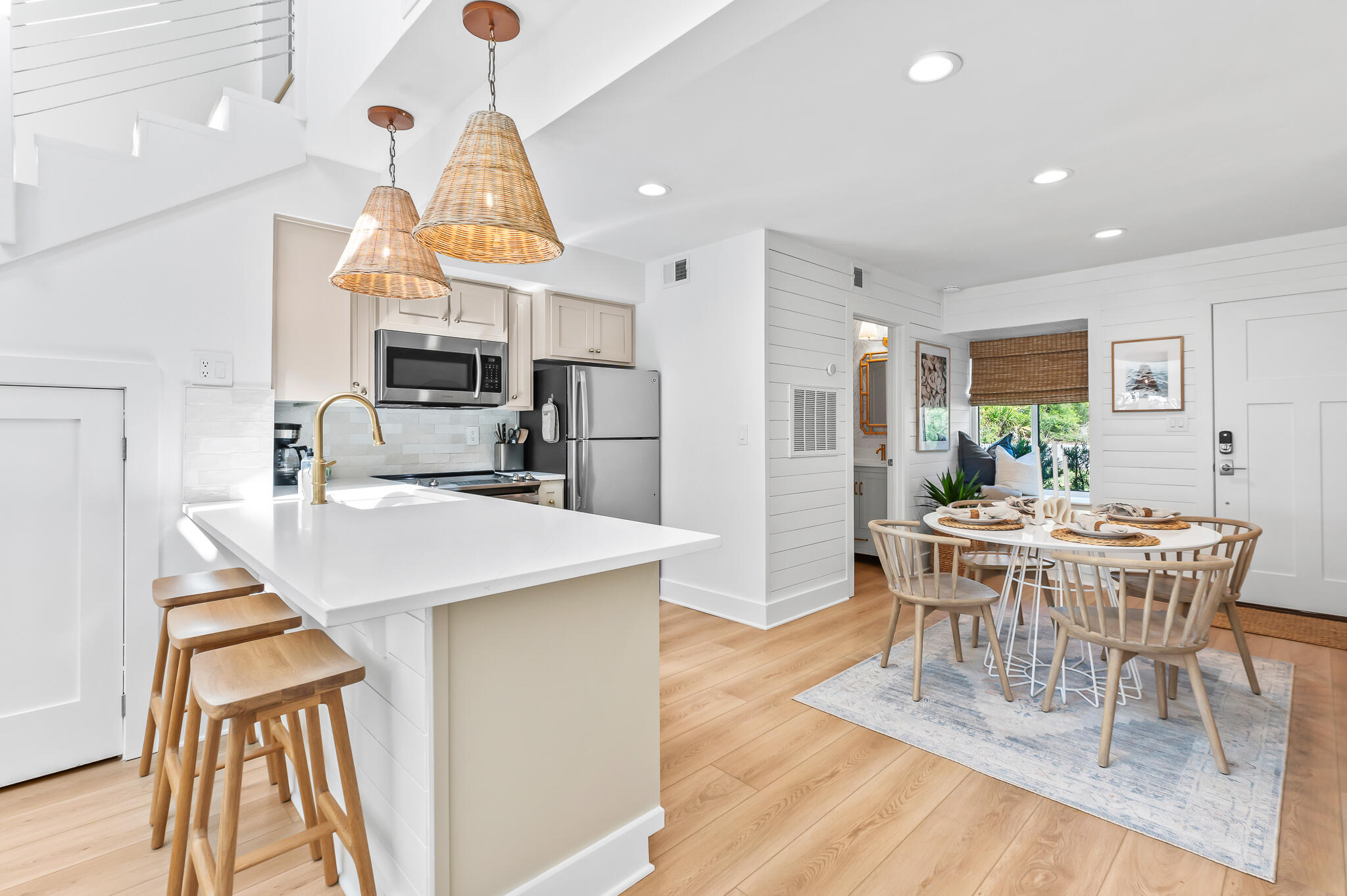 70 North Camp Creek Rd Inlet Beach, Unit 3 Inlet Beach, FL 32461 - Photo 14 of 66 a view of a dining room with furniture window and wooden floor