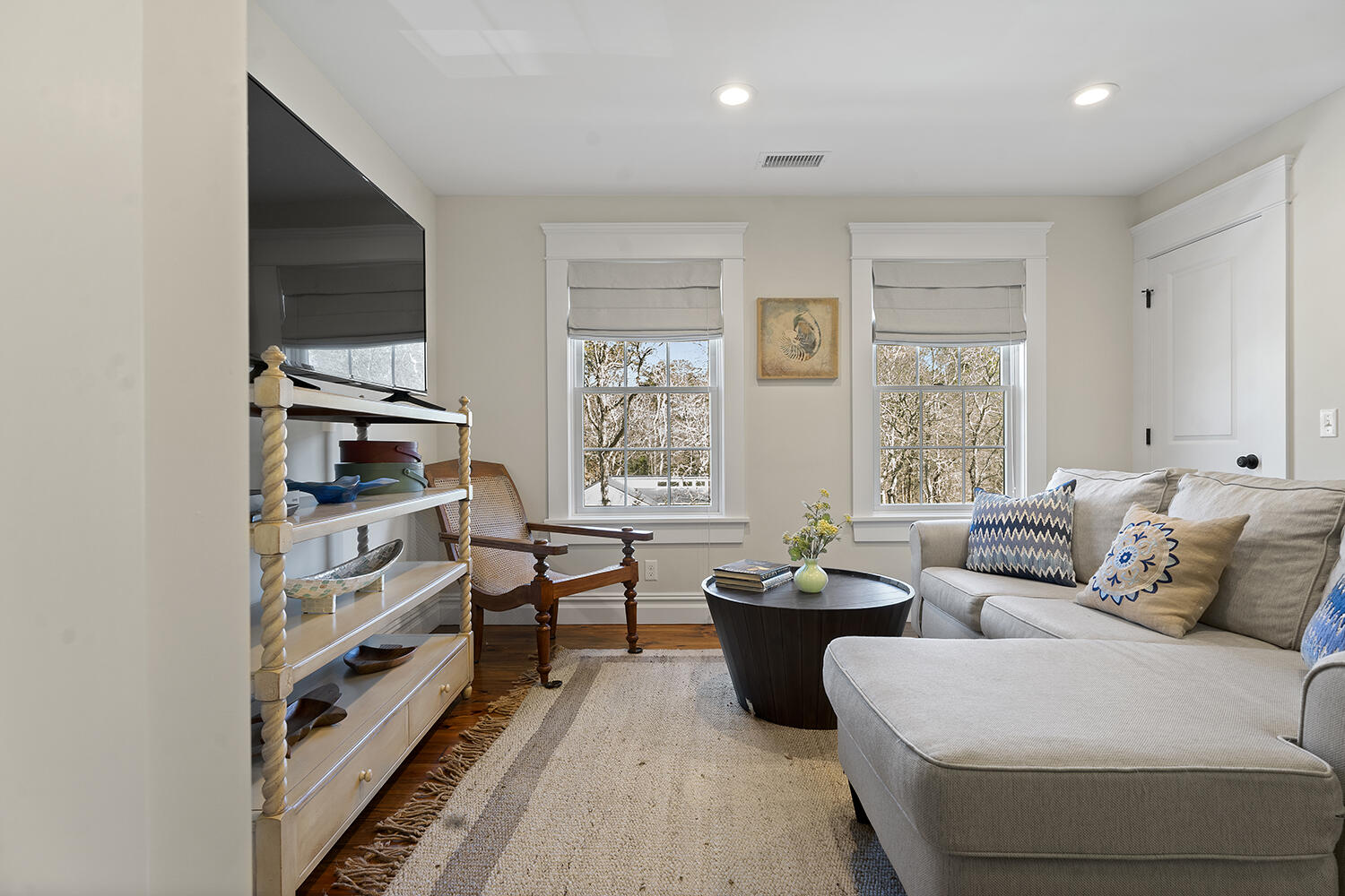 16 Mockingbird Drive Edgartown, MA 02539 - Photo 20 of 36 a living room with furniture wooden floor and windows