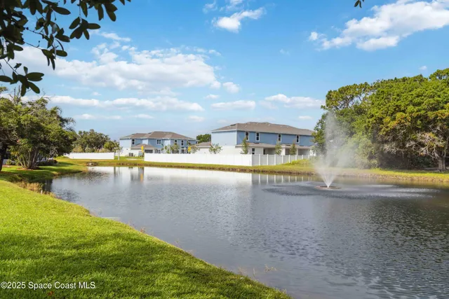 a view of a lake with houses
