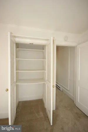 a view of an empty walk in closet