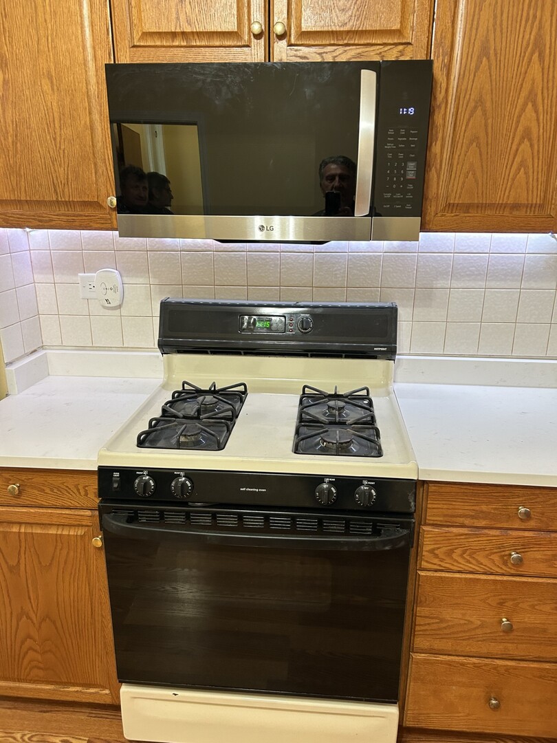 5107 West Cullom Avenue, Unit 2 Chicago, IL 60641 - Photo 9 of 22 a stove top oven sitting inside of a kitchen
