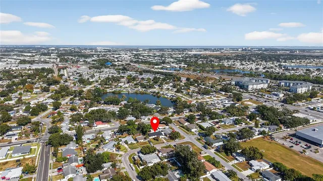 an aerial view of a city