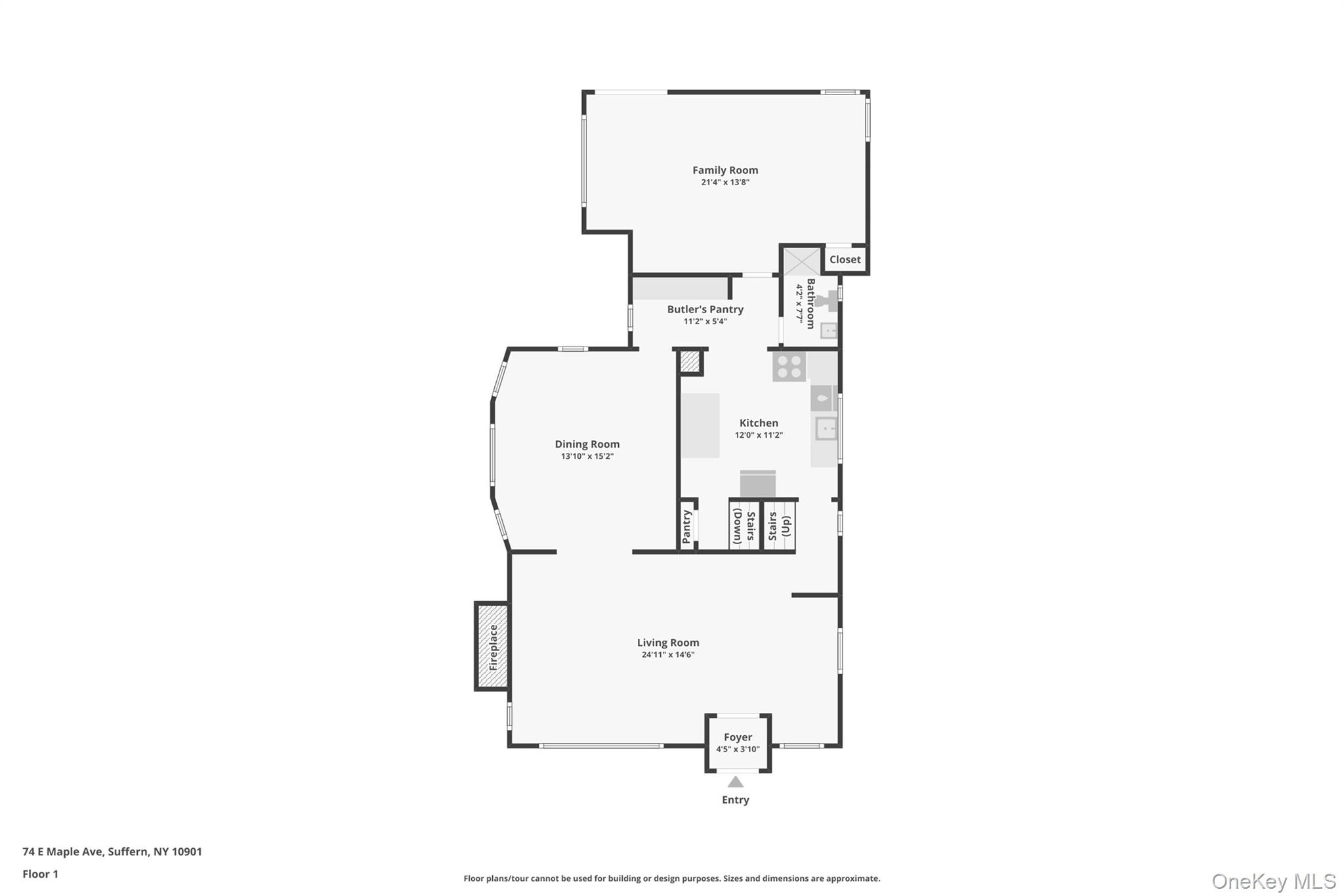 74 East Maple Avenue Suffern, NY 10901 - Photo 48 of 50 1st floor plan / room layout